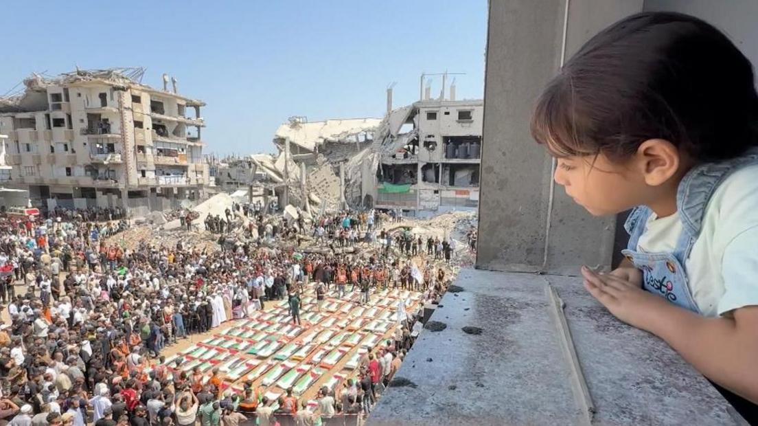 Mass funeral honors 112 Palestinians lost in Gaza strike
