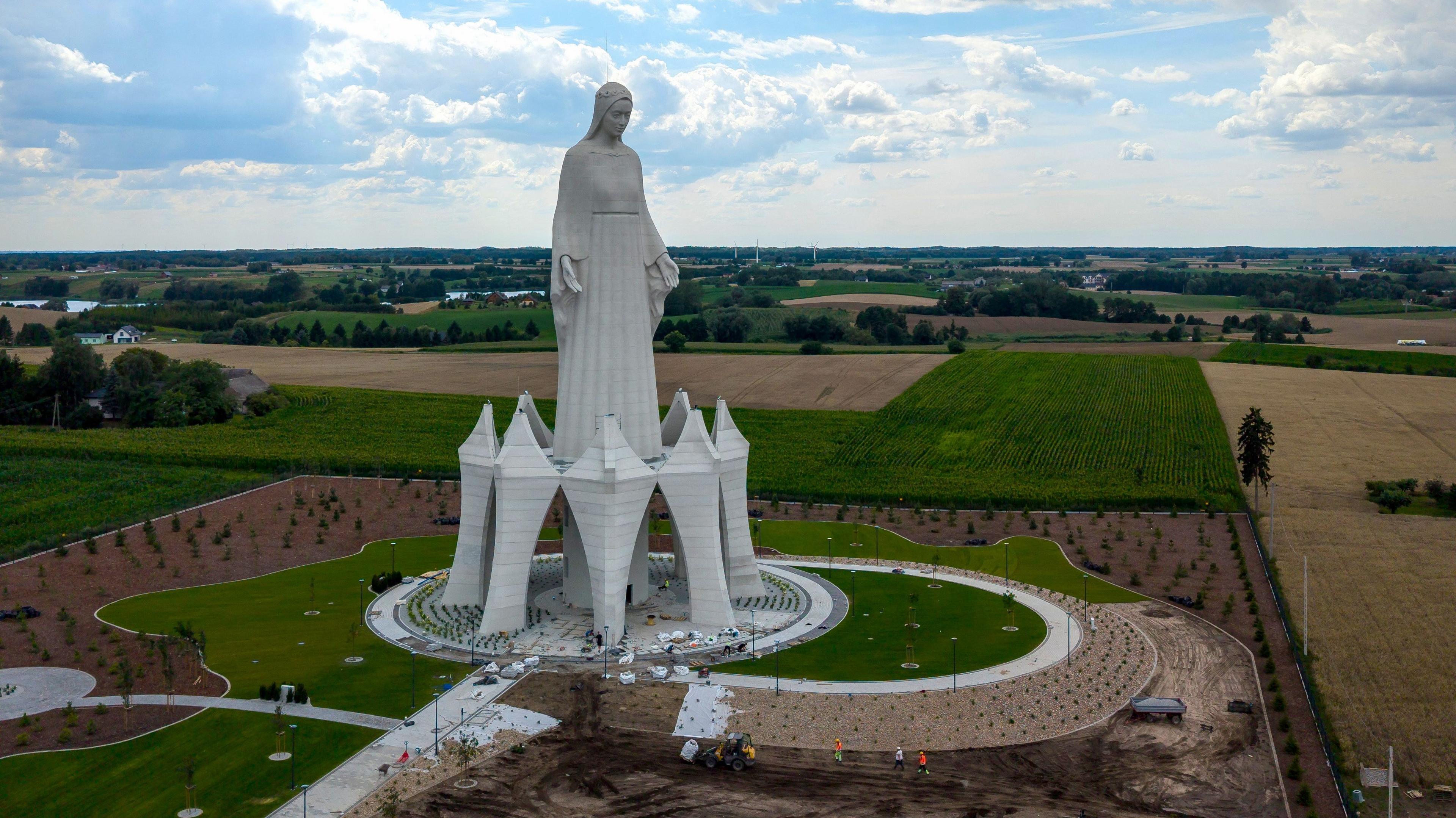 Rising Above: Europe’s Tallest Virgin Mary Statue Blasts Through Rural Polish Sky