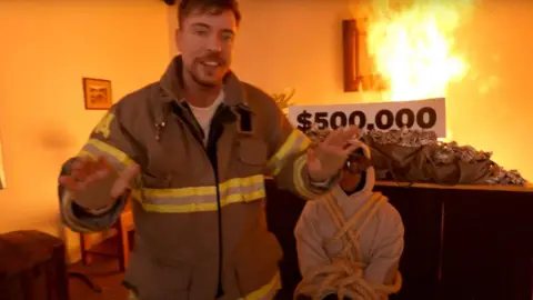 MrBeast Faces Backlash for Dangerous Stunt Video Featuring Fire
